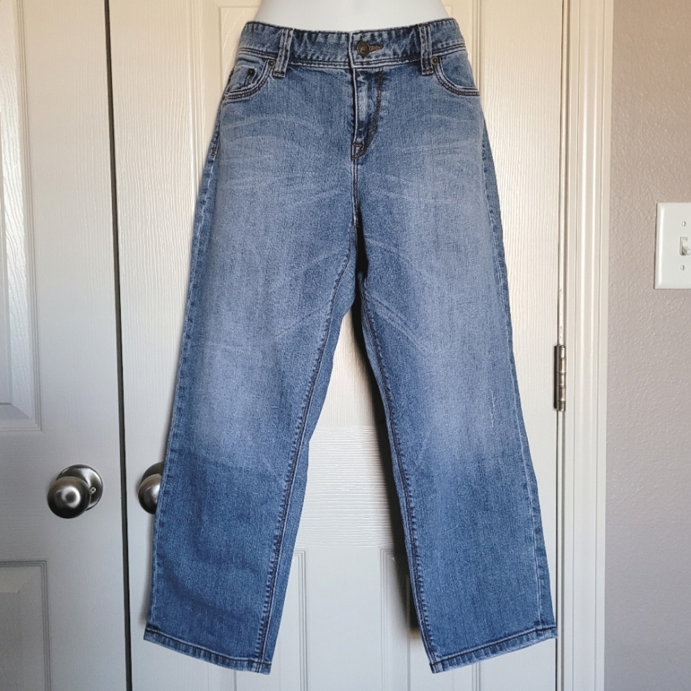 Loft Curvy Crop Jeans - Sz 10, Blue, EUC